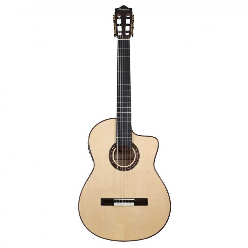 Martinez Almeria Luthier Maple Cutaway Elektro Klasik Gitar